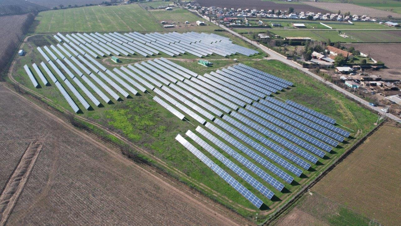 Aerial view of solar farm